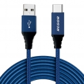 Regor Type-C Cable, 5 Ft/1.5Mtr, Rugged Connectors, Nylon Braided for Type-C Devices – Blue