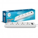 Wipro Northwest 6A Four-Way Extension Board (White)