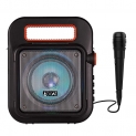 boAt PartyPal 20 Wireless Party Speaker, Party Sound (15W), BT 5.0/Aux/USB/Radio, Integrated Controls, Free Microphone for Recording and LED Lights (Black)
