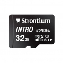 Strontium Nitro 32GB Micro SDHC Memory Card 85MB/s UHS-I U1 Class 10 High Speed for Smartphones Tablets Drones Action Cams (SRN32GTFU1QR)