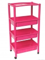 Princeware Cerolin Plastic Kitchen Rack Trolley, 4-Pieces, Assorted