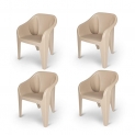 Supreme Futura Plastic Chairs for Home and Office (Set of 4, Beige)