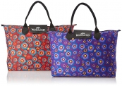 Kuber Industries™ Waterproof Foldable Shopping Handbag, Travel Bag (Color & Print May Vary as per Availability) Set of 2 Pc