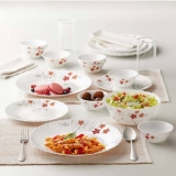 Larah by Borosil Pack of 13 Opalware Rosalie Dinner Set  (Microwave Safe)