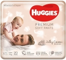 Huggies Premium Soft Pants, Extra Small / New Born (XS / NB) size newborn baby diaper pants, 20 count, Mom’s No.1 choice for newborns*
