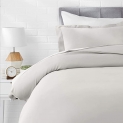 Upto 82% Off On AmazonBasics Microfiber 2-Piece Quilt/Duvet/Comforter Cover Set – Single, Light Grey – with pillow cover