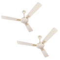 Luminous Deco Premium Audie 1200mm Ceiling Fan (Butter Cream, Pack of 2)