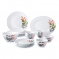 Amazon Brand – Solimo Opalware Dinner Set, 27 Pieces (Spring)