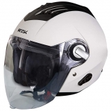 Steelbird SBA-3 R2K Classic Open Face Helmet (Large 600 MM, White with Plain Visor)