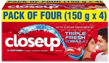 Closeup Everfresh+ Anti-Germ Gel Toothpaste Red Hot, 150 g (Pack of 4)