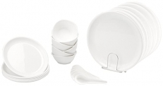 Signoraware Round Dinner Set, 24-Pieces, White