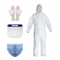 ORILEY MXVOLT_IT2 Disposable PPE Kit with Coverall Suit, Hand Gloves, Face Shield, 3 PLY Face Mask and Shoe Cover (Non-Surgical, Not for Medical Purposes)
