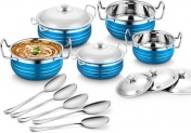 Classic Essential 5pcs coloured handi Induction Bottom Cookware Set  (Stainless Steel, 5 – Piece)