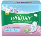 Whisper Ultra Soft Sanitary Pads For Women, X-Large Pack of 50 Napkins