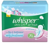 Whisper Ultra Soft Sanitary Pads For Women, X-Large Pack of 50 Napkins