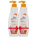 Santoor Perfumed Body Lotion for Whitening & UV Protection, 250ml (Buy 1 Get 1) with Sandalwood & Sakura Extracts