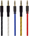 World Zone Enterprises Aux Audio Ultra Slim and Soft AUX Cable for car and Multipurpose (Multi Colour)