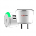 Portronics Adapto 469 POR-469, Wall Charger with Safe Time Control Auto Cut-Off, LED Indicator, Smart Plug, 3.1A Quick Charging Dual USB Port (White)