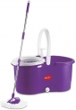 Pigeon Enjoy Spin Mop with 360 Degree Rotating PVC Magic Mop Set for Wet and Dry Floor/Wall (Lavender, 2 refills), large (12458B)
