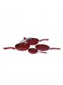 Wonderchef Royal Velvet Induction Base Aluminium Cookware Set, 5-Pieces, Red