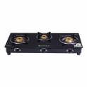 Wonderchef Power Glass Top 3 Burner Gas Stove, Manual Ignition, Black
