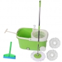 Frestol Plastic Mop with Wheel+3 Refill+Rod+Wiper – Green