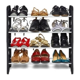 Ebee Easy to Assemble & Light Weight Foldable 4 Shelves Shoe Rack (Iron)
