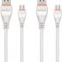 Pinnaclz Original Made in India Combo of 2 Micro USB Fast Charging Cable, USB Charging Cable for Data Transfer Perfect for Android Smart Phones White 1.2 Meter (Pack of 2)