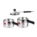 Pigeon by Stovekraft Aluminium Pressure Cooker 2 and 3 Litre Inner Lid with Induction base, silver, medium (14457)