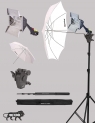 Sonia Studio Home 33 Umbrella Stand Setup with Sungun Adapter B-Bracket and Stand 4 Pc Set with Continuous/Video Light with 1000 Watt Halogen Tube