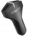 iVoltaa QC 3.0 Dual Port 36W Rapid Turbo Car Charger with Quick Charge (Black)