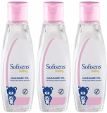 Softsens Baby Massage Oil with Vitamin E & Olive Extracts, 100Ml (Pack of 3, White)