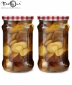 Favola Essentials Round Lug Glass Jar, Check Pink Lid, 200 ml, Set of 2, Clear