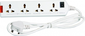 Havells 6A 4 way Extension Board 10V max rating 1440W Wire length 1.5 meters (White)