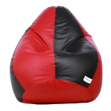 Sattva Classic XXL Bean Bag Filled with Beans – Black and Red