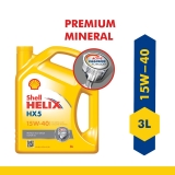 Shell Helix HX5 15W-40 API SN Premium Mineral Engine Oil for Diesel & Petrol Cars (3 L)