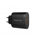 Sound One BC303 4.8A Dual Port Wall Charge Adapter (Black)