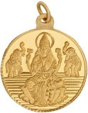 Bangalore Refinery 2 Gm Round Lakshmi 24k (999) Yellow Gold Pendant