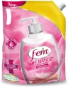 Fem Soft Handz Handwash Sensitive : Kills 99.9% Germs | Enriched with the goodness of Glycerine and Vanilla |1200+ washes liquid soap refill pack – 1500ml
