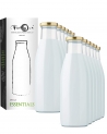 FAVOLA Hygienic Air Tight Glass Water Bottle, Milk Bottle, Juice Bottle with Air Tight Cap (Pack of 12) – 1000 ml (1 LTR)
