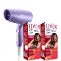 Livon Heat Protect Serum, For Protection Upto 250°c, 2x Less Hair Breakage & Syska Hair Dryer, 100 ml (Pack of 2)