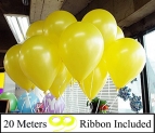 AMFIN® 10 Inch (Pack Of 50) Yellow Metallic Balloons for Birthday Decoration , Decoration for Weddings , Engagement , Baby Shower Decoration Items , 1st Birthday Party Decoration Items , Anniversary Party , Bachelors Party , Office Party , Diwali , New Year Party , Christmas Decoration Items