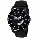 LimeStone Mesh Strap Day and Date Functioning All Black Quartz Wrist Watch for Men with Brass Dial