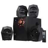 Zebronics 4.1 Multi Media Speaker with BT, USB, FM, AUX, LED Display, LED Lights and Remote Control – crytstal(4.1)