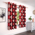 Story@Home Galaxy Collection Polyester Abstract Pattern Set of 2 PC Window Curtain for Living Room and Bedroom – 5 Feet, Maroon