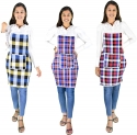 GLUN Cotton Kitchen Multi Colour Apron with Front Pocket – Set of 3(Color and Design May Vary)
