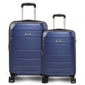 AGARO Regal Set of 2 58cm+68cm Polycarbonate Blue Hardsided Suitcase/Luggage