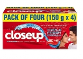 Closeup Everfresh+ Anti-Germ Gel Toothpaste Red Hot, 150 g (Pack of 4)