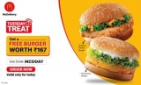 McDelivery : Get FREE McSpicy Panner or McChicken Burger