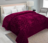 IWS Self Design Double Mink Blanket  (Polyester, Purple)